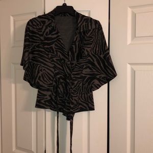 3/4 length flowy sleeve jacket with sash